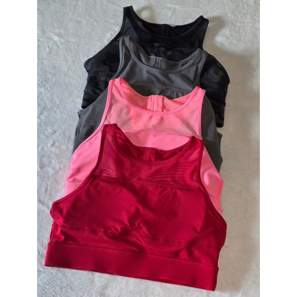 Zyia Active All Star Sports Bra Bundle of 4 Sz XL High Impact Racerback Pink Red